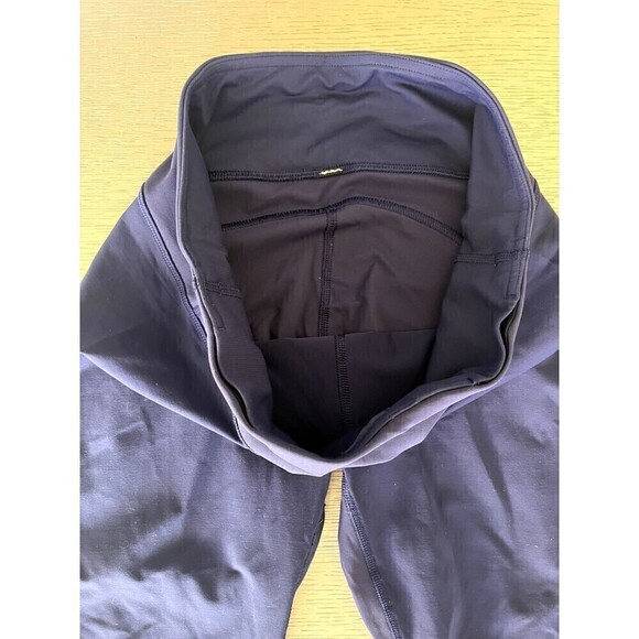 Lululemon Pants Womens Revitalize Crop Blue Mesh Panels Stretch Leggings Sz 8 - Picture 3 of 6